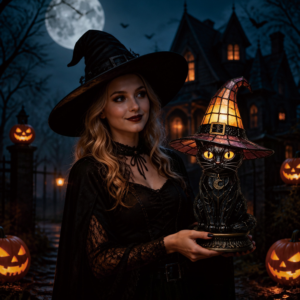🔥Halloween Early Bird Special: Enjoy 70% OFF——Magical Black Cat Witch Lamp 🐈‍⬛✨