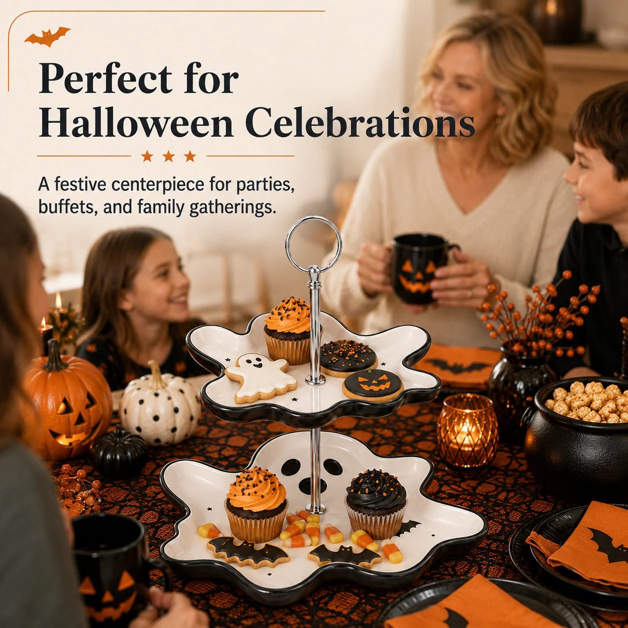💥 Last Day 49% OFF——🎉Two-Tier Ghost Serving Stand