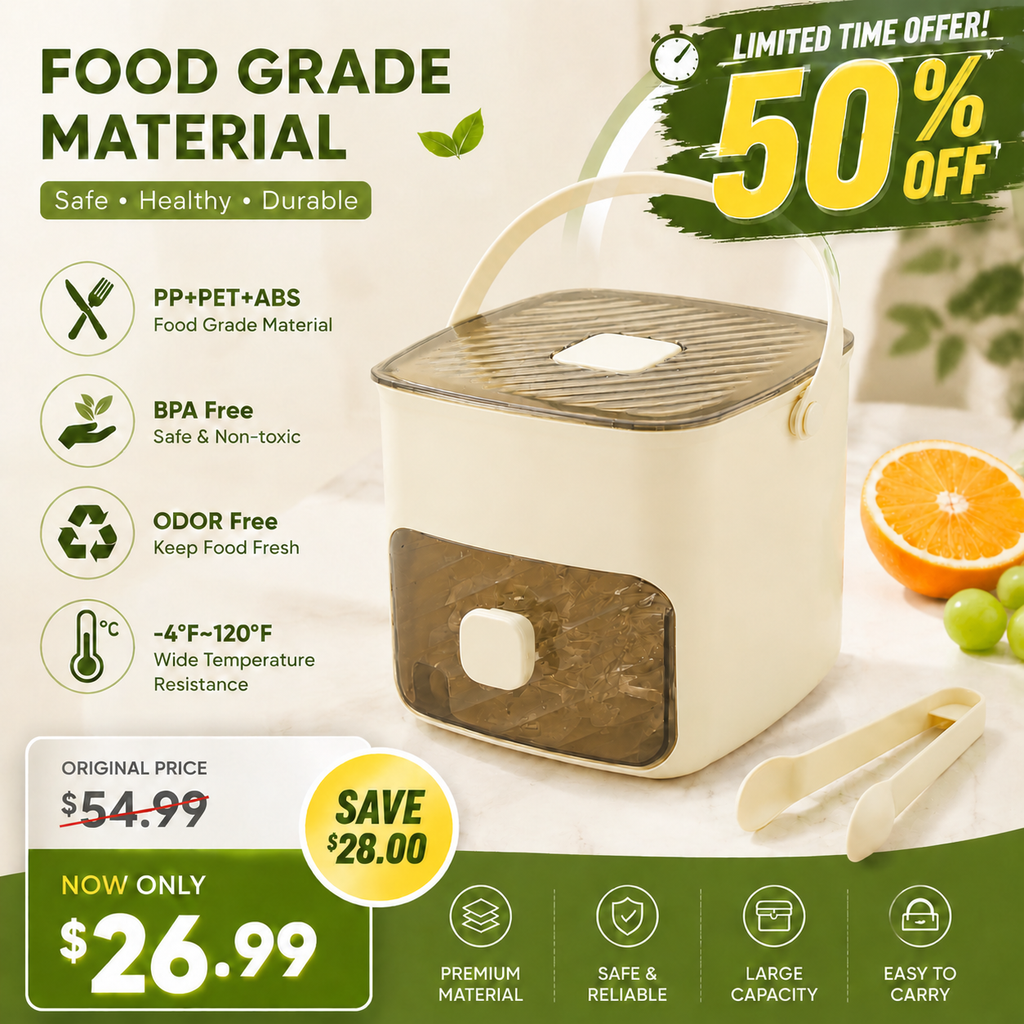 🔥 TODAY ONLY – 50% OFF LIMITED rand New Upgraded Ice Cube Tray Press Once, Get Ice Instantly No Scooping.