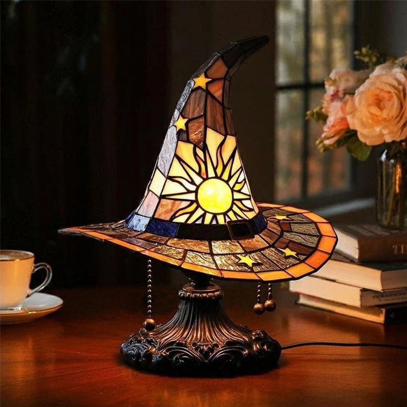 🔥Halloween Early Bird Special: Enjoy 70% OFF——♠️Witch Hat Stained Glass Style Night Light🎁