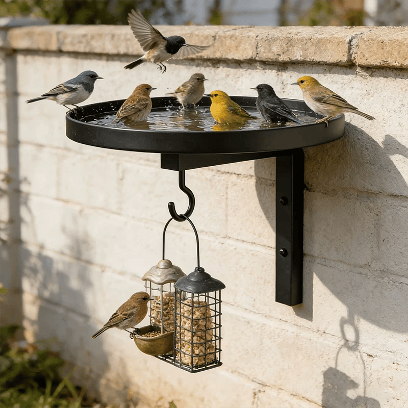 🔥Last Day 70% OFF——Wall Mounted Metal Bird Bath🐦🛁🧱🏡