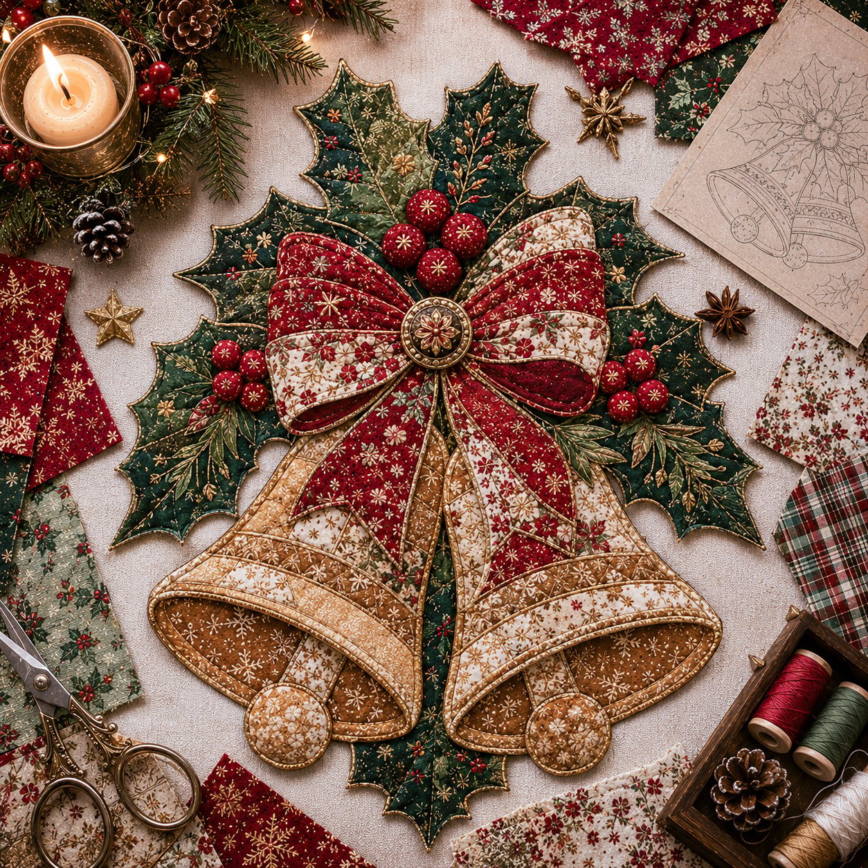 🎁LAST DAY — LIMITED TIME 70% OFF！🎅Kit decorazioni fai da te in tessuto patchwork natalizio