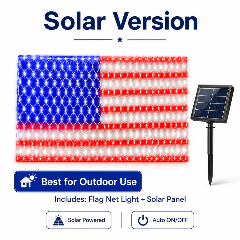 250th Anniversary Special Deal 60% ! 🇺🇸🎆 Solar USA Flag Lights | Super Bright Patriotic Outdoor Decor