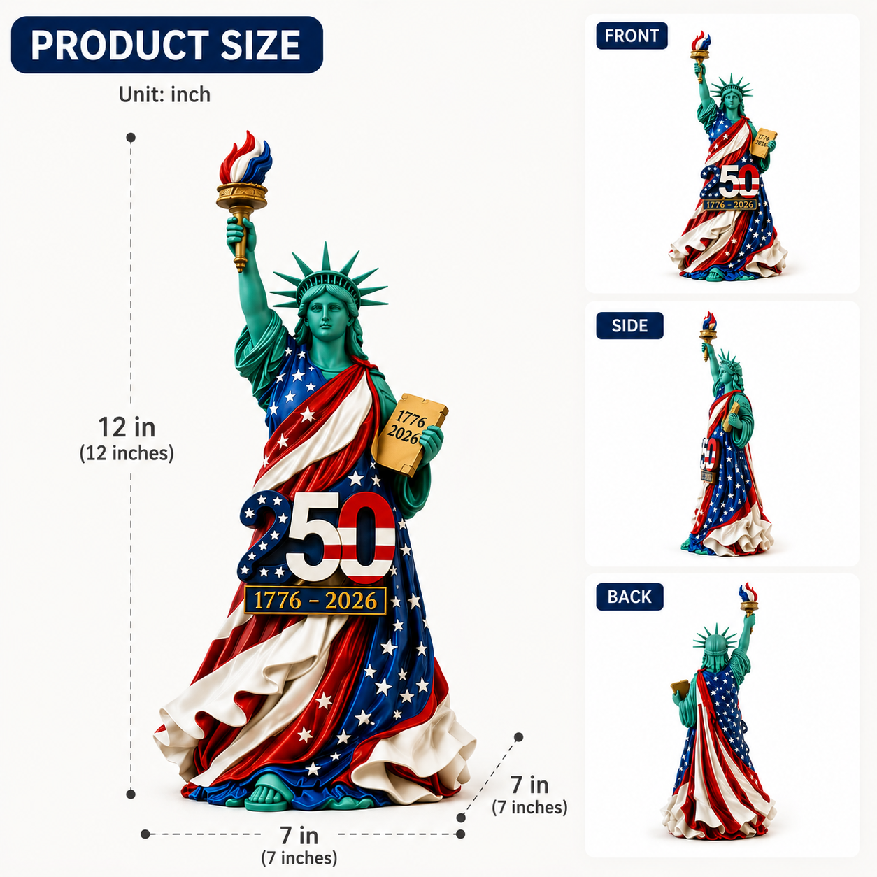 🔥Limited-time promotion🔥Handmade USA 250th Anniversary Statue of Liberty Figurine