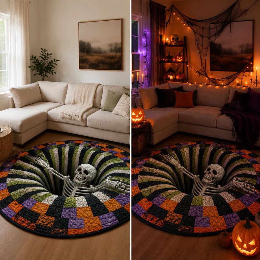 🔥Last day — Limted Time 70% OFF！——👻 3D Haunted Staircase Round Rug