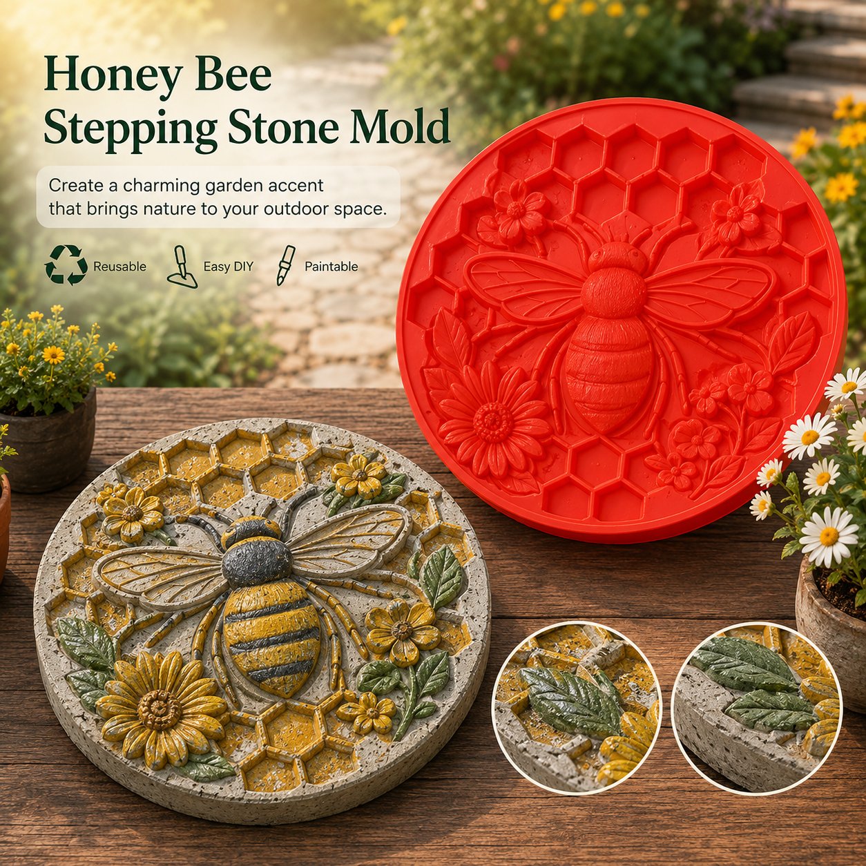 💥 LAST DAY70% OFF - 🌻 Reusable Sunflower Stepping Stone Mold (📦Buy 2 Free Shipping)