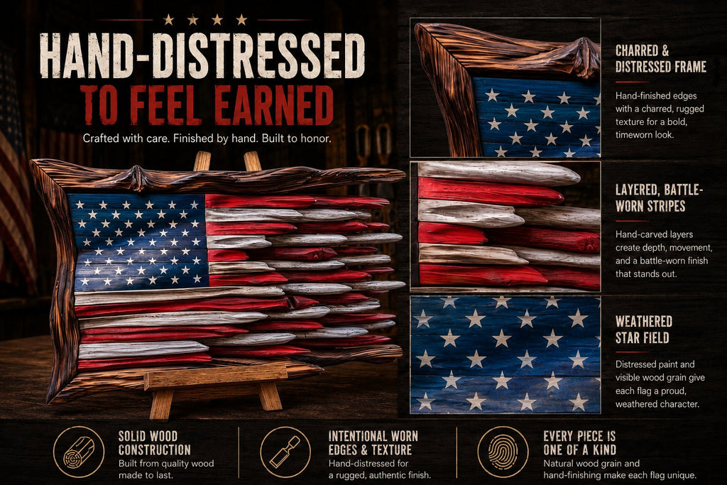 🚨 LAST DAY! 70% OFF TODAY —— 🇺🇸 Battle Worn Wooden Flag