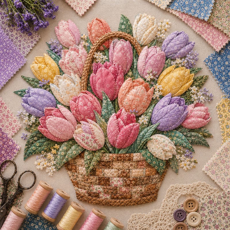 Last Day — Limted Time 70% OFF！——🌸Floral Basket Patchwork DIY Kit
