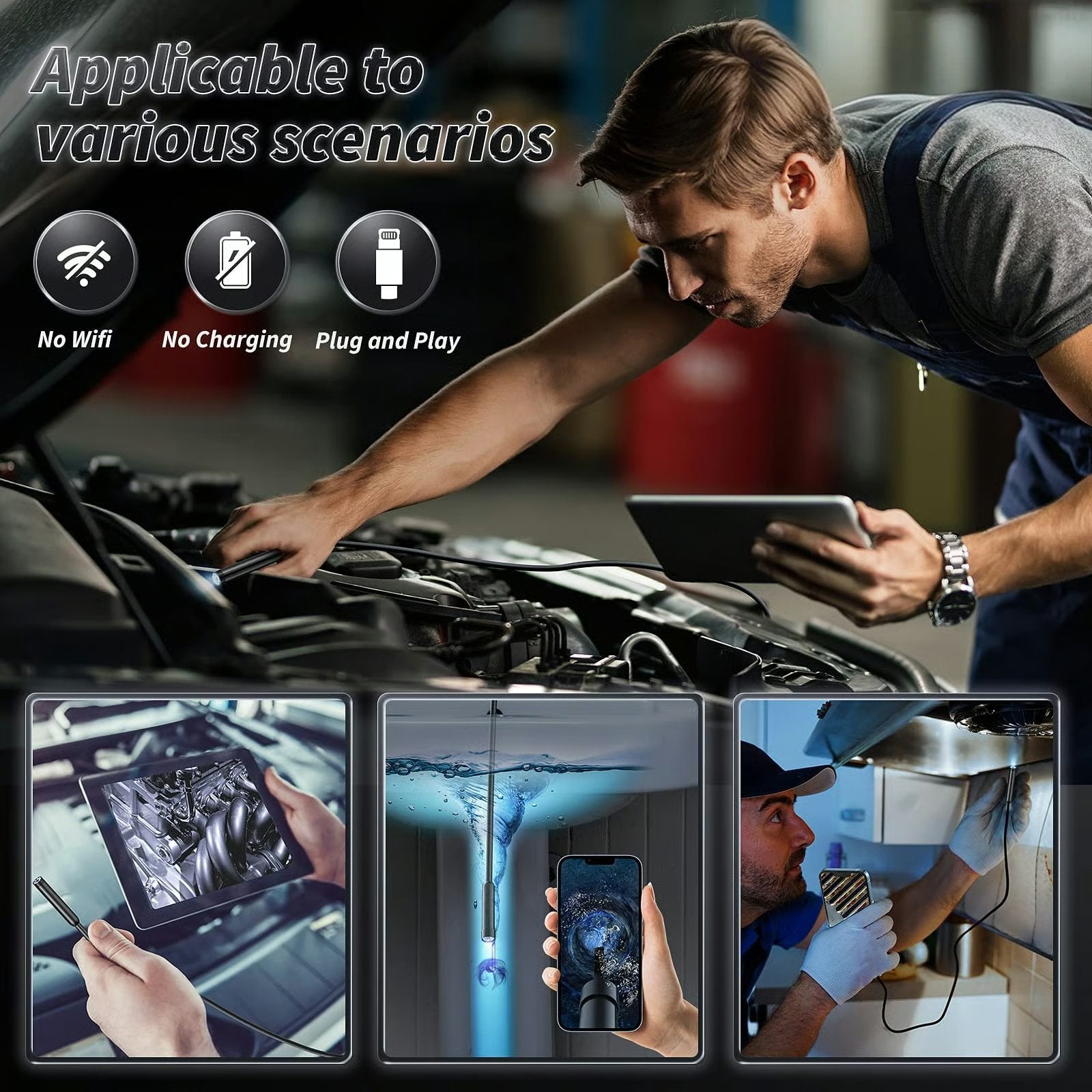 🔥Last Day 70% OFF🔥——🔎 Plug-and-Play Endoscope Camera
