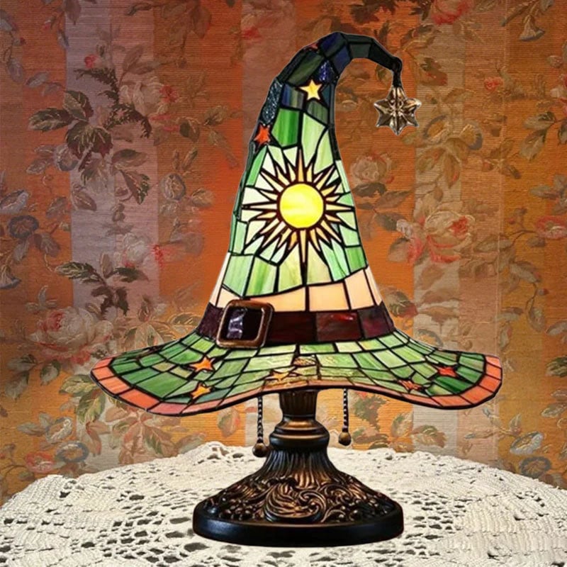 🔥Halloween Early Bird Special: Enjoy 70% OFF——♠️Witch Hat Stained Glass Style Night Light🎁