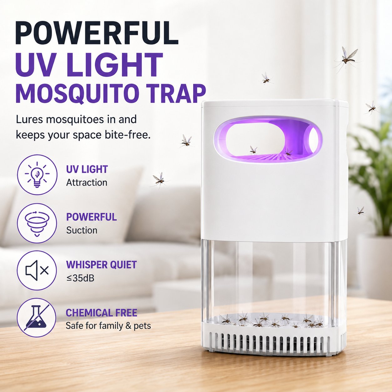 🔥Limited time 50% OFF🔥-🦟UV Mosquito Killer Lamp