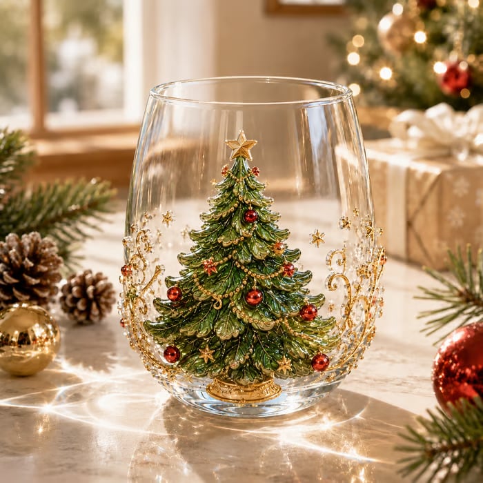 🎁 Early Christmas Special — Save 70% OFF Today!——🎄✨ 3D Christmas Glass Cup Set | Large Capacity Holiday Glassware for Drinks, Home Decor & Christmas Gifts 🎁