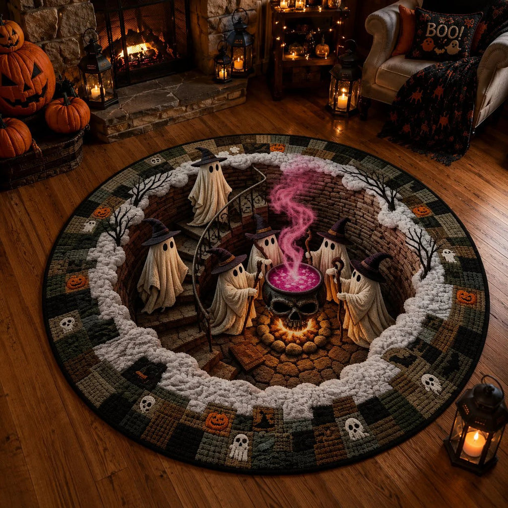 🔥Last day — Limted Time 70% OFF！——👻 3D Haunted Staircase Round Rug