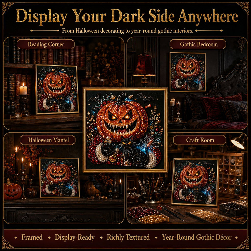 🔥 LAST DAY 49% OFF – 🖤 Premium 3D Pearl Dark Gothic Diamond Painting Art Kit | Luxury Flocked Canvas with Scratch-Resistant Non-Fading Pearl Beads DIY Dark Academia Decor 💀🕯️✨