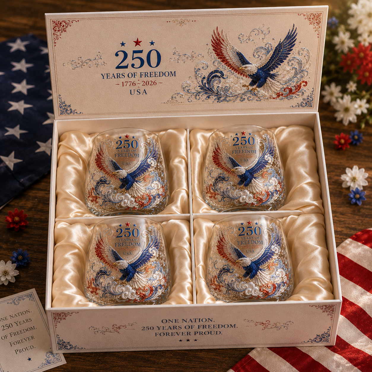 Limited Edition 2026 USA 250 Years of Freedom Eagle Glass