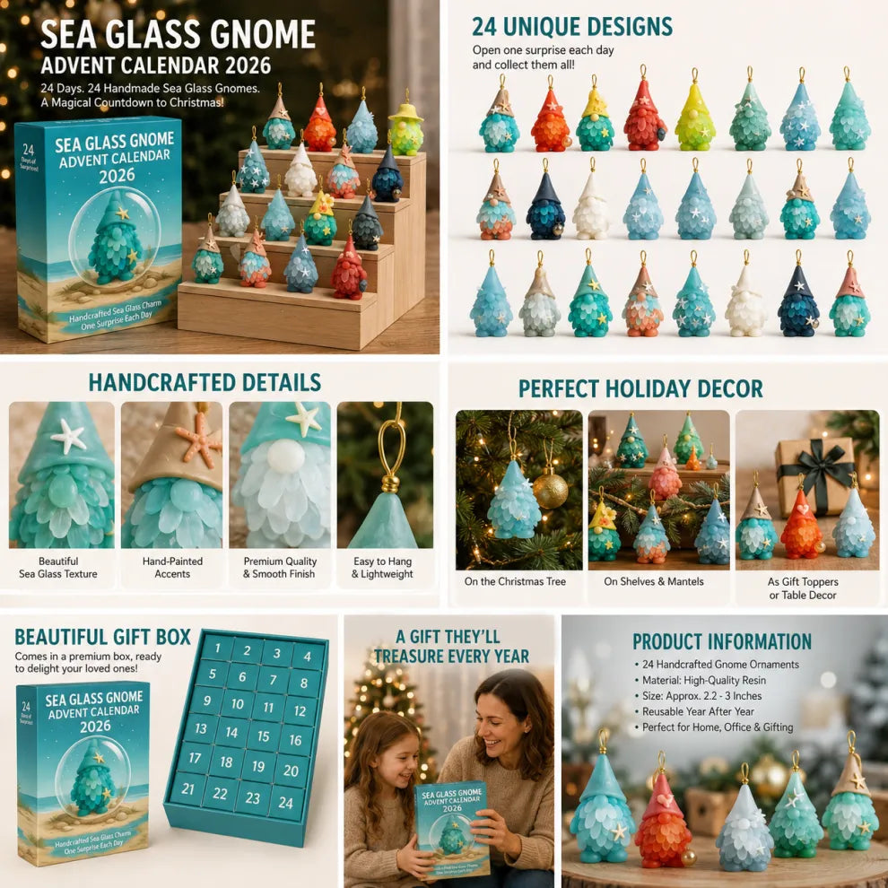 🎁Last Day — Limted Time 70% OFF！🧝‍♂️Sea Glass Gnome Advent Calendar 2026🌊