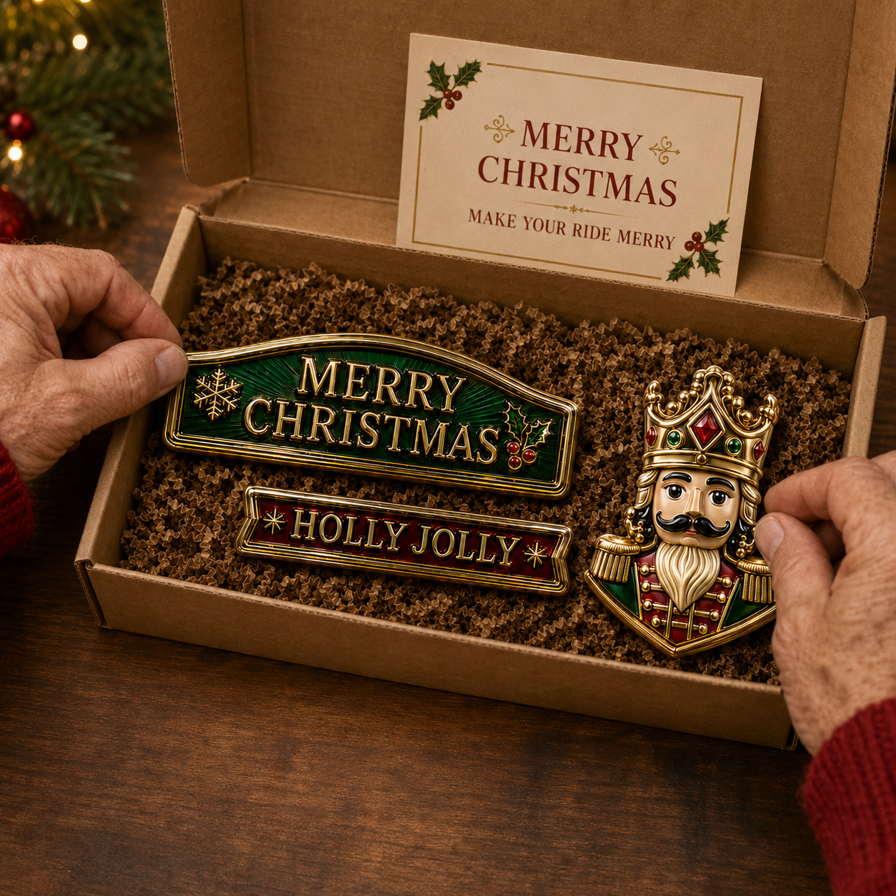 🔥 3-Piece Christmas Car Emblem Metal Badge Set – Multiple Festive Character Styles Available