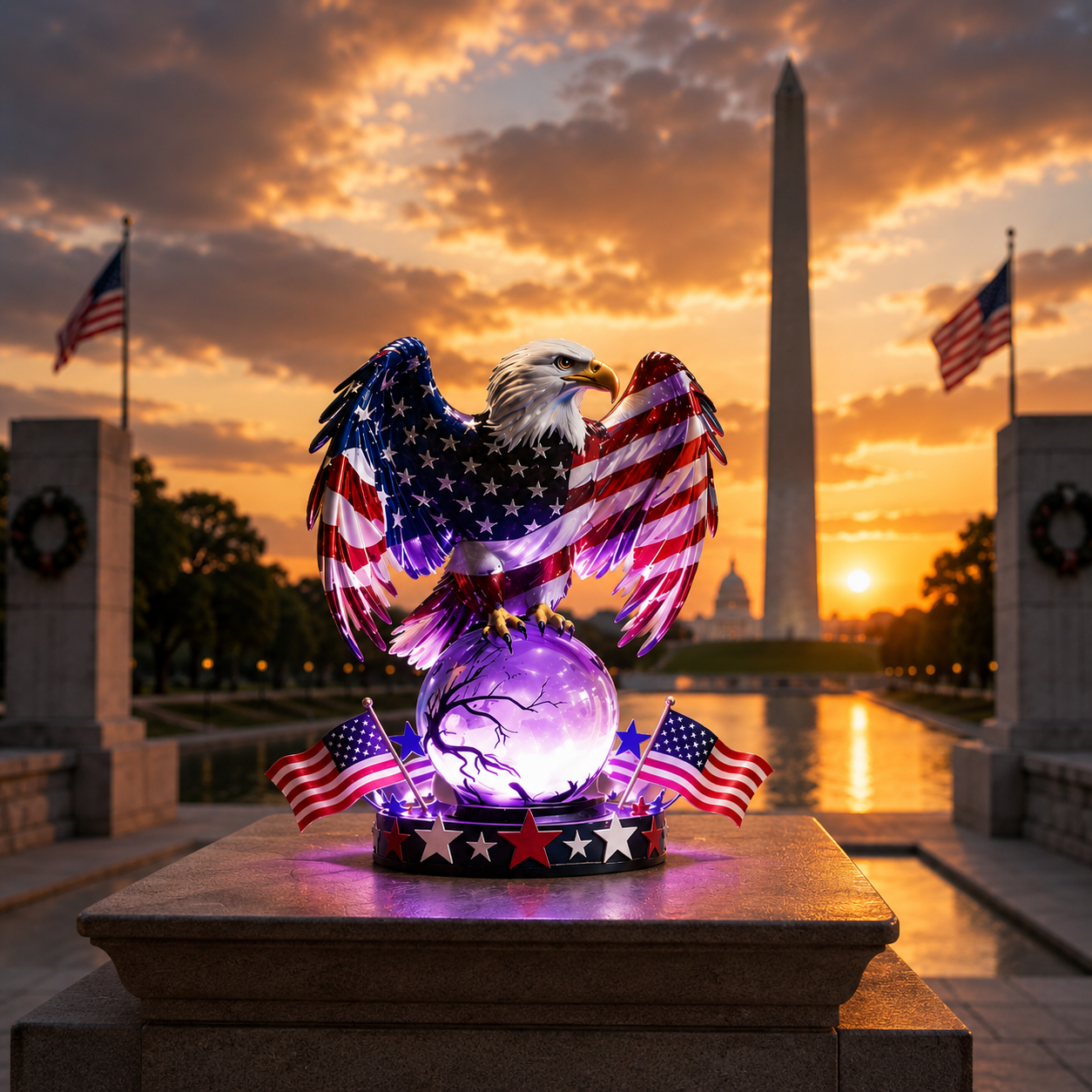 🚨 LAST DAY! 70% OFF TODAY——Freedom Eagle Patriotic LED Table Lamp ✨