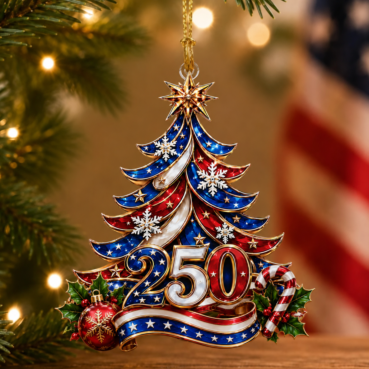 🔥Last day——Limted Time 70% OFF!——USA 250th Anniversary Christmas Ornament