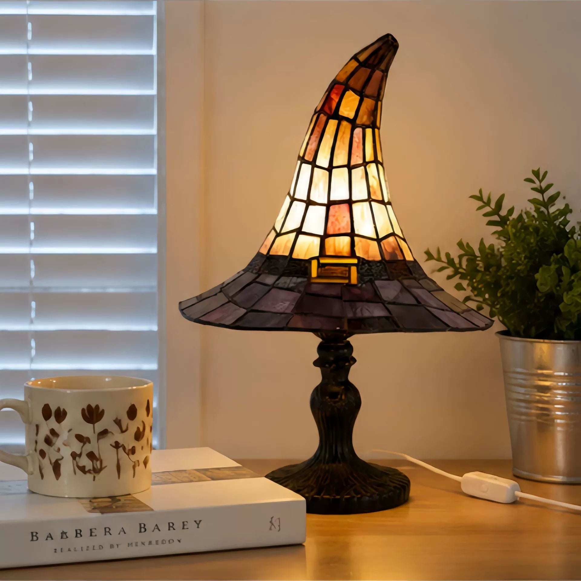 🔥Halloween Early Bird Special: Enjoy 70% OFF——♠️Witch Hat Stained Glass Style Night Light🎁