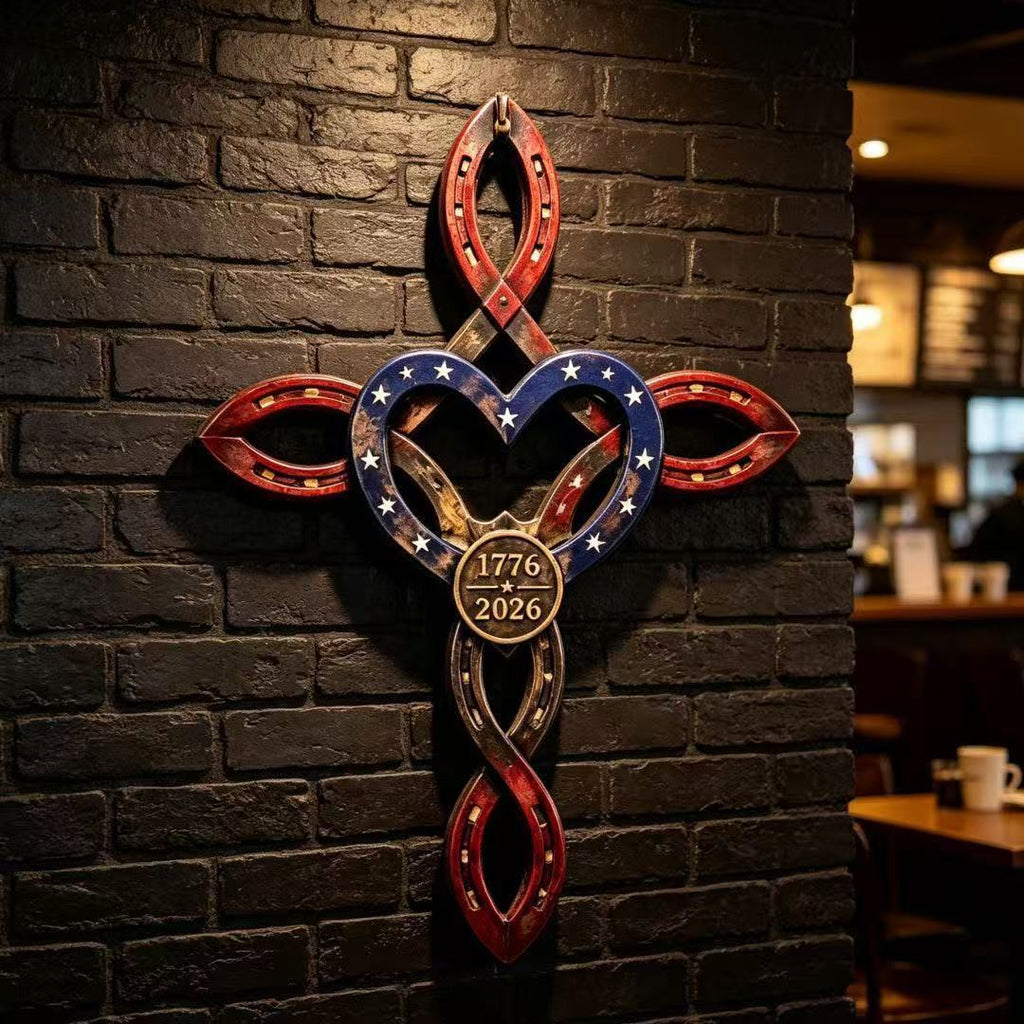 🔥Last Day 70% OFF🔥——✝America 250th Rustic Horseshoe Cross