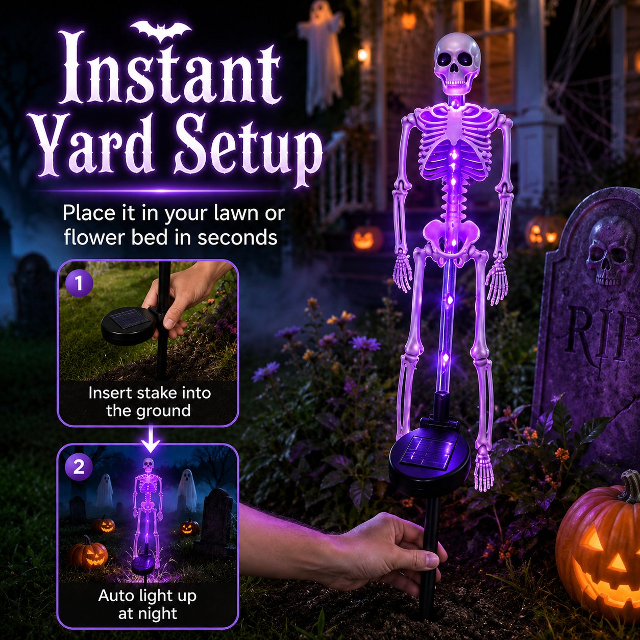 💥 Last Day 48% OFF——💀 Solar Skeleton Yard Stake