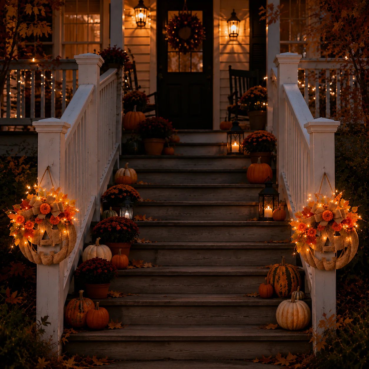🔥Halloween Early Bird Special: Enjoy 70% OFF——🎃Lighted Burlap Pumpkin Wreath