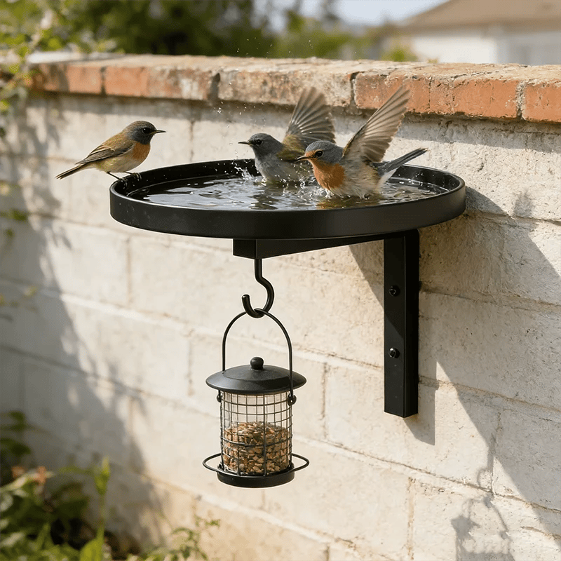 🔥Last Day 70% OFF——Wall Mounted Metal Bird Bath🐦🛁🧱🏡