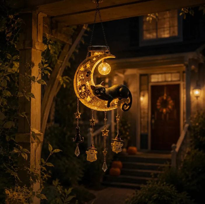 🎃 Halloween Early Bird Sale 70%OFF——Black Cat Moon Solar Lantern