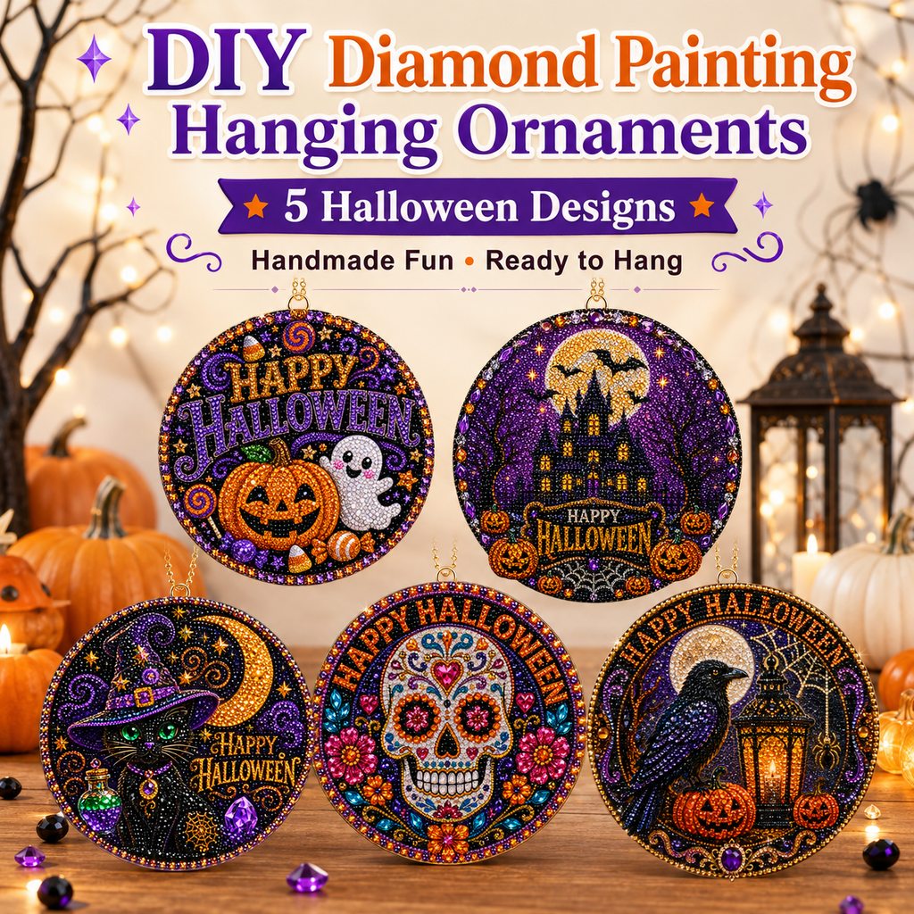 Halloween early bird special——save 70% off 🎃 DIY halloween diamond painting hanging ornament kit