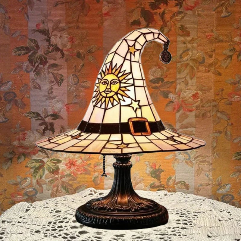 🔥Halloween Early Bird Special: Enjoy 70% OFF——♠️Witch Hat Stained Glass Style Night Light🎁