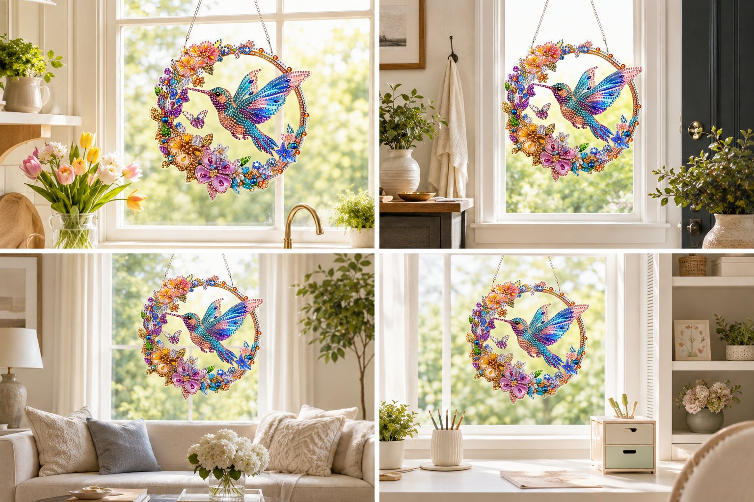 💥LAST DAY 50% OFF - Hummingbird Diamond Art Hanging Ornament Kit