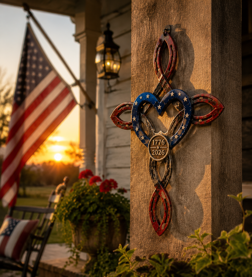 🔥Last Day 70% OFF🔥——✝America 250th Rustic Horseshoe Cross