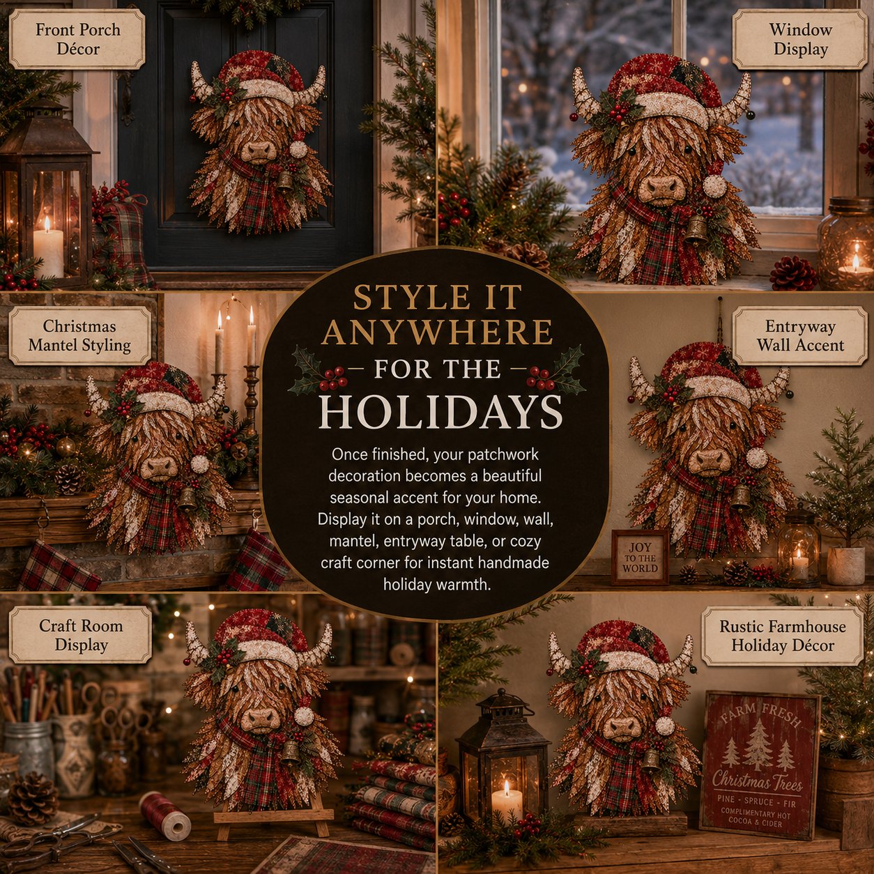 🎁LAST DAY — LIMITED TIME 70% OFF！🎅Kit decorazioni fai da te in tessuto patchwork natalizio