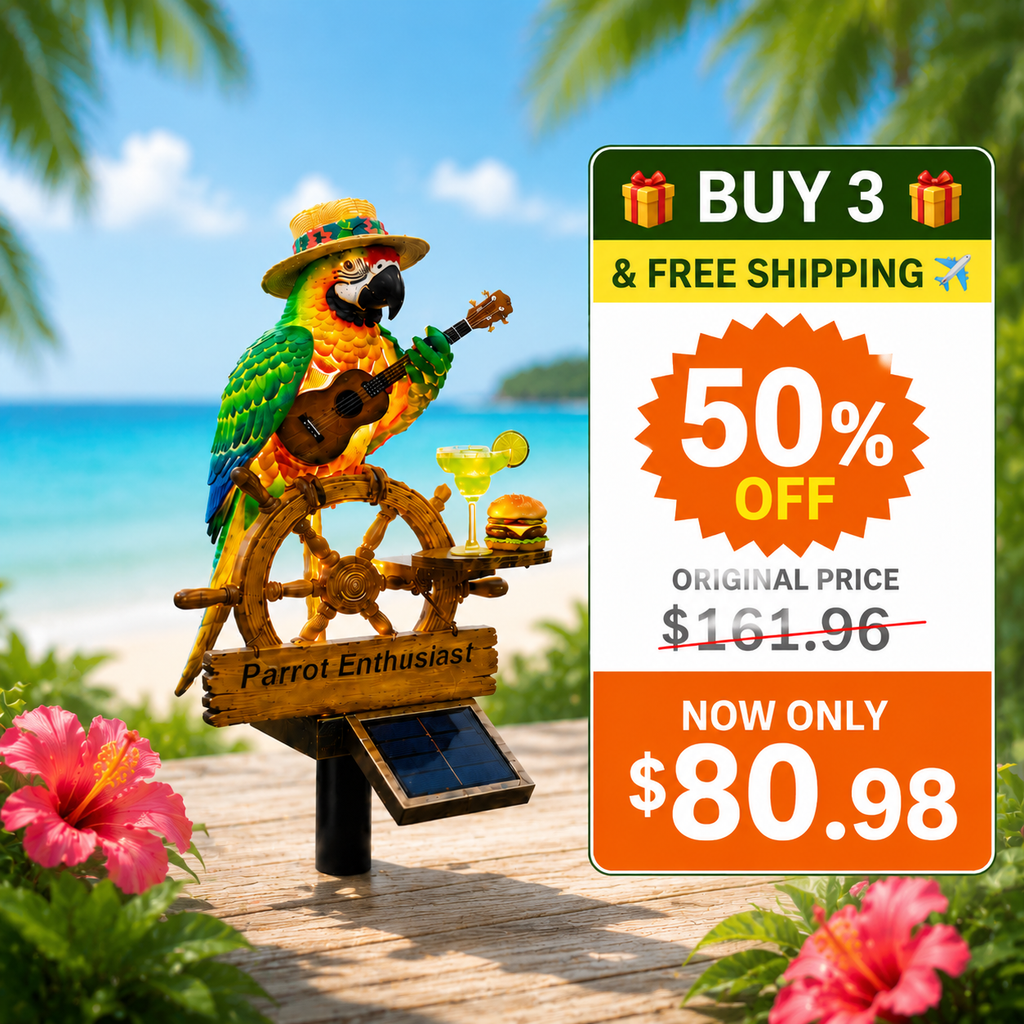 🔥Last Day 50% OFF🔥 - 🌴 Solar-Powered Parrot Garden Light Summer Fun