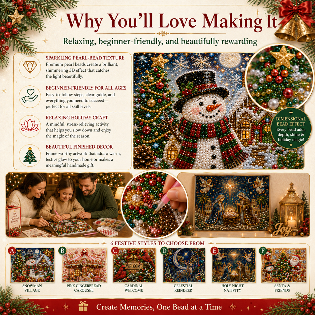 🎁 Early Christmas Special — Save 70% OFF Today! ✨ 2026 Christmas DIY Pearl Diamond Painting Kit