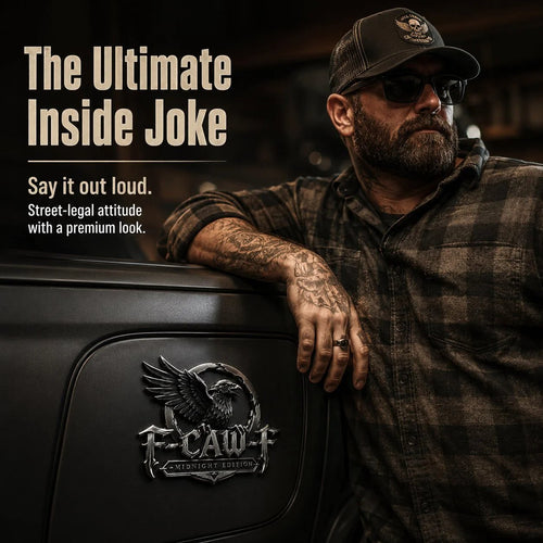 🦅 F-CAW-FTM Midnight Edition Metal Emblem - Premium Raven Badge For Drivers With Attitude