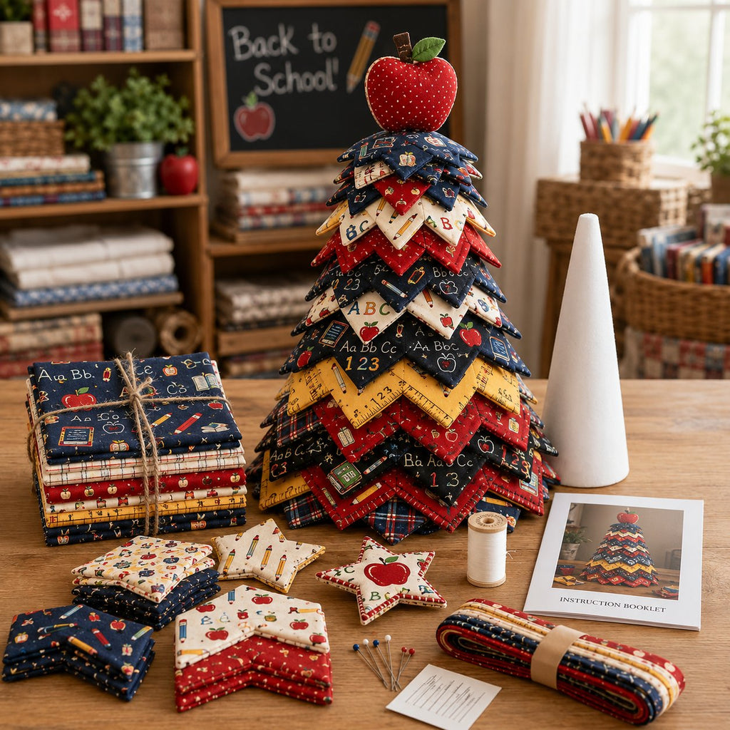 🔥LAST DAY70% OFF - 🎄Americana Christmas Tree Quilt Kit – Easy Layered Fabric Holiday Décor for Quilting Lovers