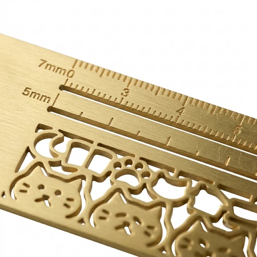 🐱✨ Cat Lover’s 3-in-1 Metal Bookmark Ruler | Bookmark, Ruler & Coloring