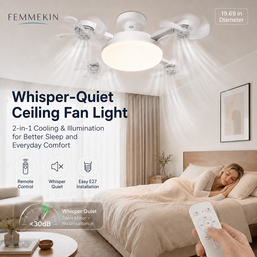 🔥Limited Time 70% off —— 2-in-1 E27 Ceiling Fan Light with Remote Control