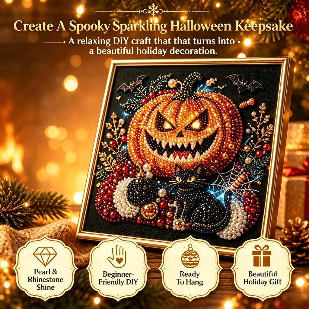 🔥 LAST DAY 49% OFF – 🖤 Premium 3D Pearl Dark Gothic Diamond Painting Art Kit | Luxury Flocked Canvas with Scratch-Resistant Non-Fading Pearl Beads DIY Dark Academia Decor 💀🕯️✨