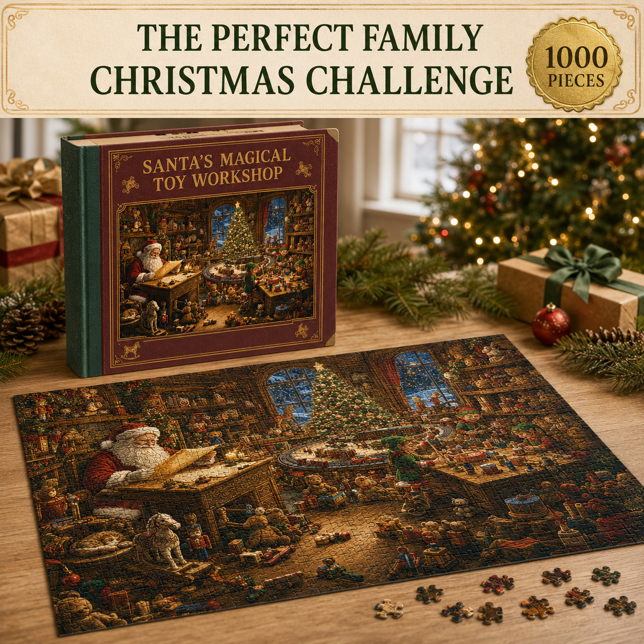 🎁LAST DAY — LIMITED TIME 49% OFF！1,000-Piece Christmas Puzzle — Build a Holiday Memory Together