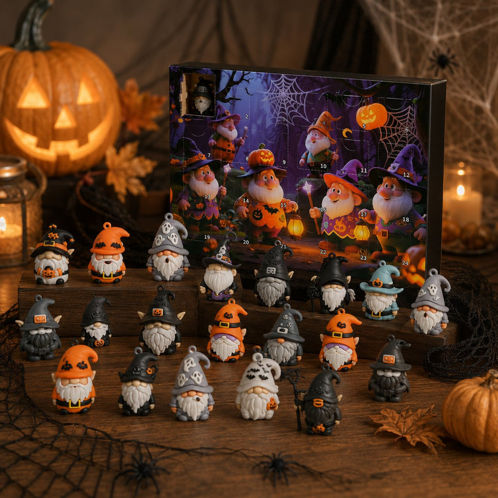 🔥Halloween Early Bird Special: Enjoy 50% OFF——24 Days of Halloween Gnome Surprise Figures Advent Calendar Box