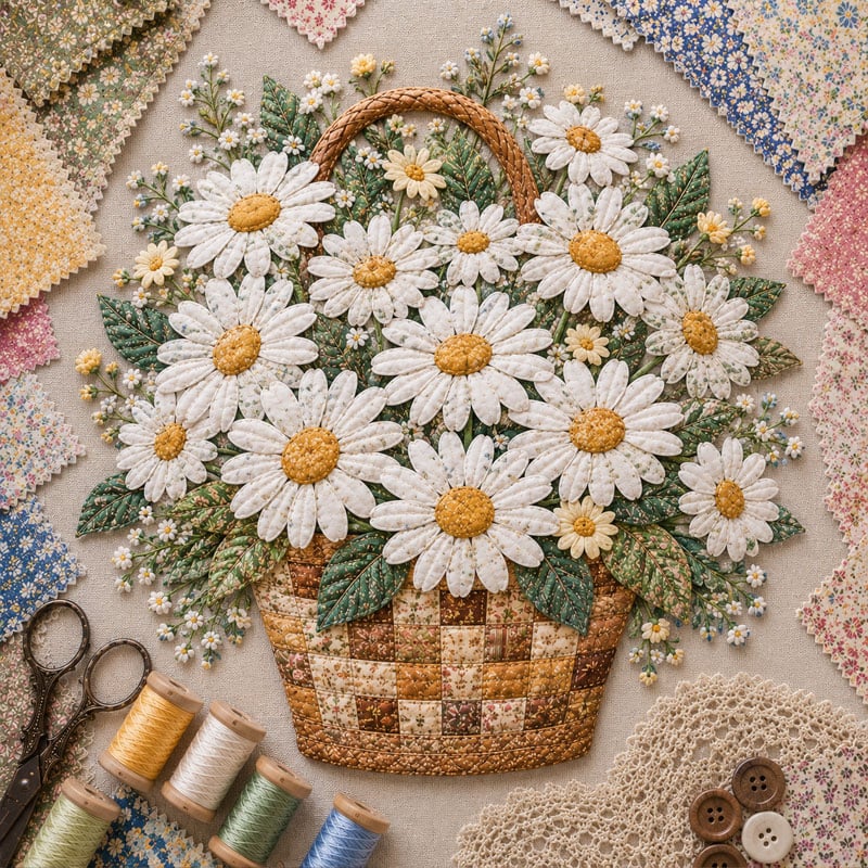 Last Day — Limted Time 70% OFF！——🌸Floral Basket Patchwork DIY Kit
