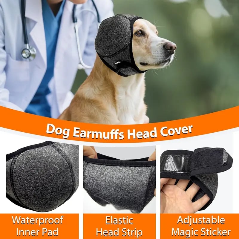 ✨🐶 🔥LAST DAY 60% OFF——Dog Calming Hoodie Ear Wraps for Dogs, Waterproof Dogs Swim Cap