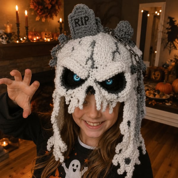 🔥 LAST DAY 70% OFF – 🎃 Halloween Monster Hood DIY Crochet Kit | Premium Soft Yarn Materials with Step-by-Step Guide DIY Handmade Wearable Character Hood 🧶🎭✨