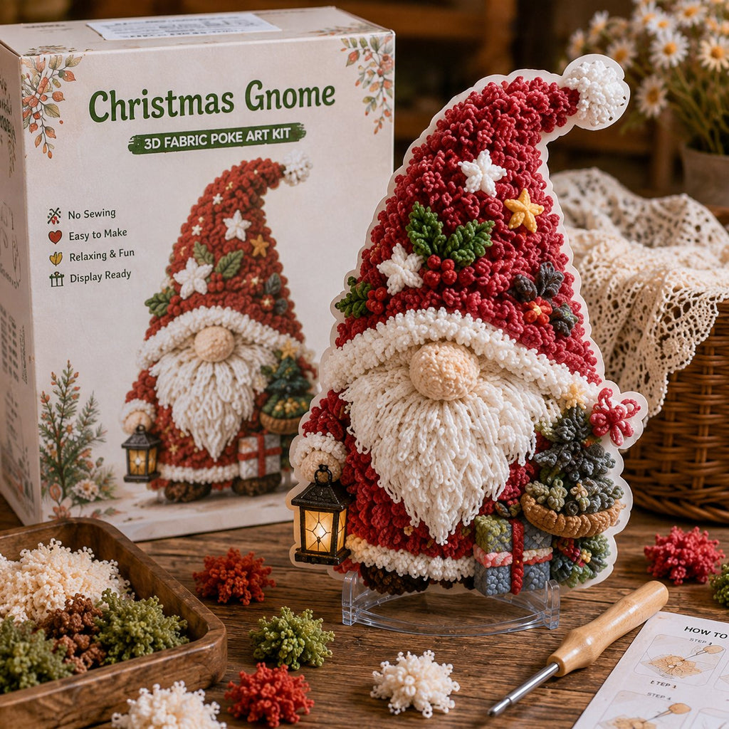 🔥Last day——Limted Time 70% OFF! Gnome 3D Fabric Poke Art Kit