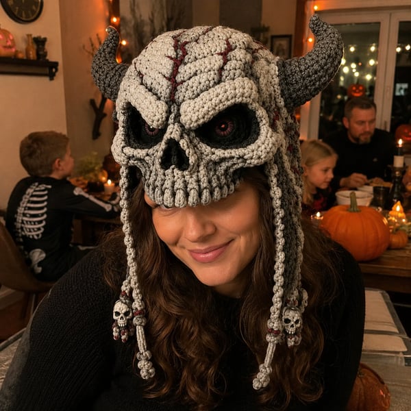 🔥 LAST DAY 70% OFF – 🎃 Halloween Monster Hood DIY Crochet Kit | Premium Soft Yarn Materials with Step-by-Step Guide DIY Handmade Wearable Character Hood 🧶🎭✨