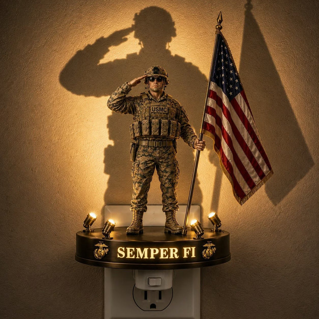 🎁U.S. Marine Corps Semper Fi Shadow Night Lightc