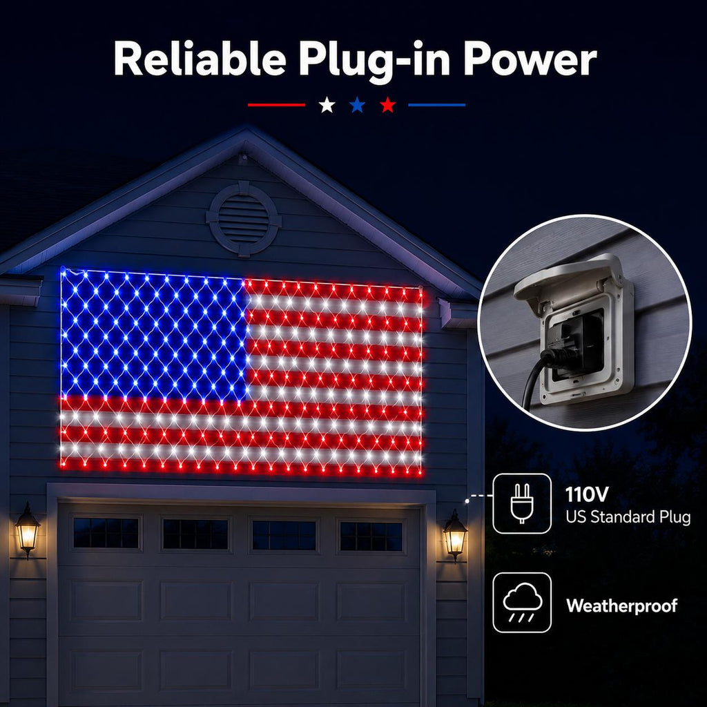 250th Anniversary Special Deal 60% ! 🇺🇸🎆 Solar USA Flag Lights | Super Bright Patriotic Outdoor Decor
